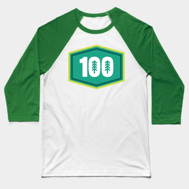 100 Mile Trail and Ultra Running Trees Baseball T-Shirt by PodDesignShop